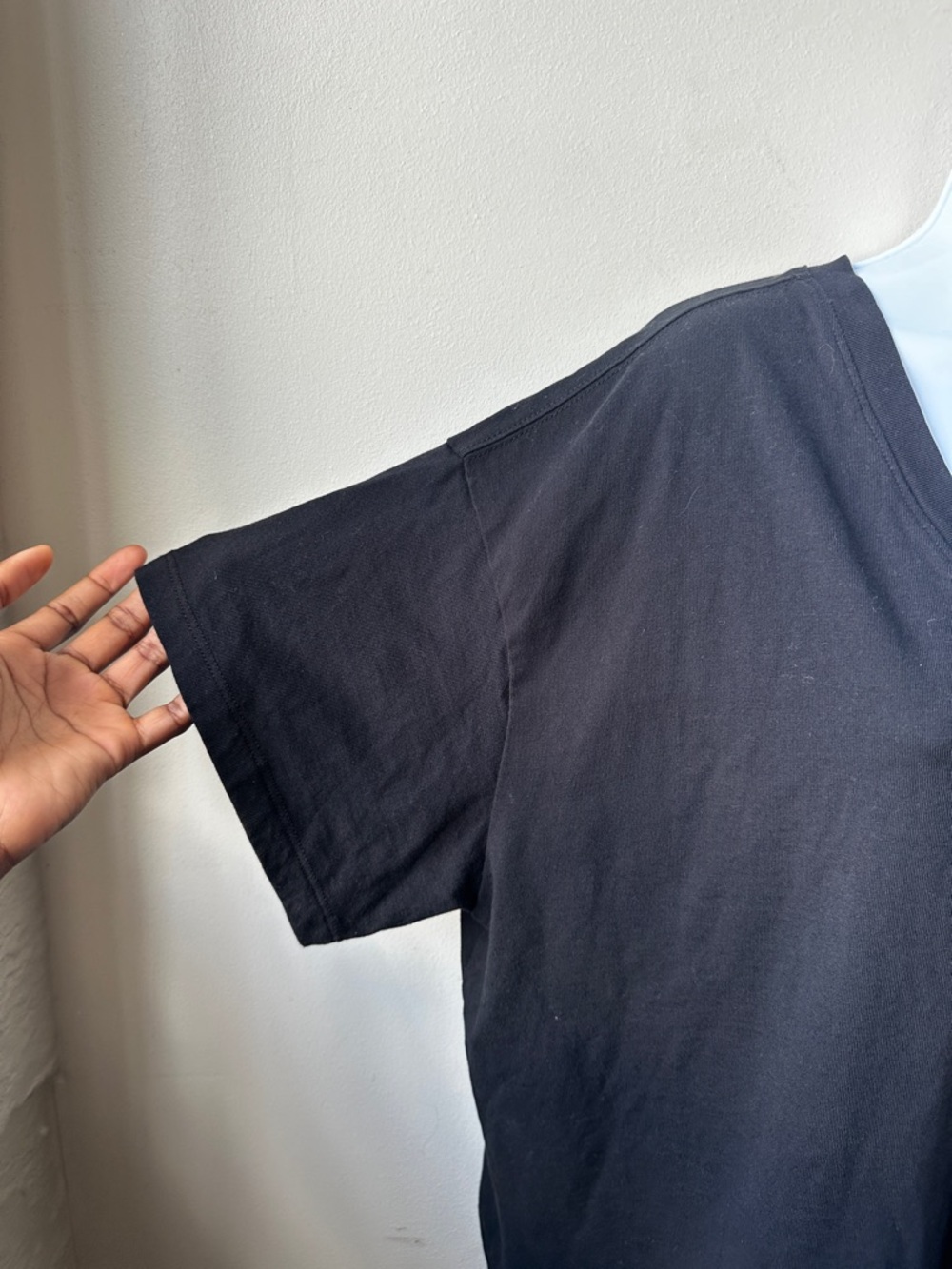 Old Navy Black Vintage Cotton V-Neck
 Short Sleeve Tee Plus Size, XXL - Picture 5 of 10